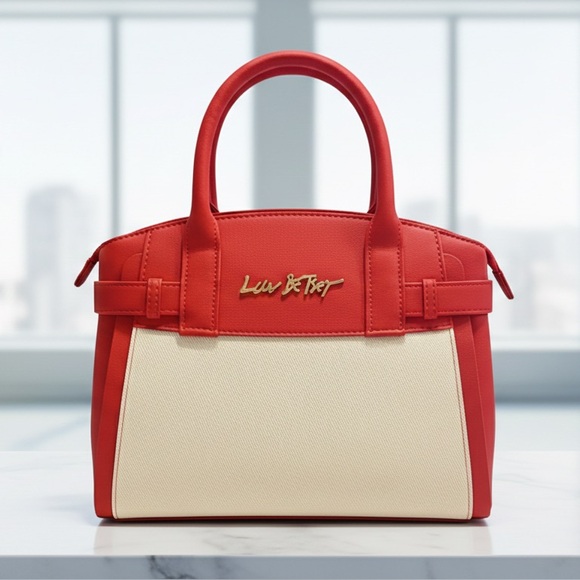 Luv Betsey by Betsey Johnson Red & Cream Heart Satchel Crossbody Bag NWT - Picture 4 of 9